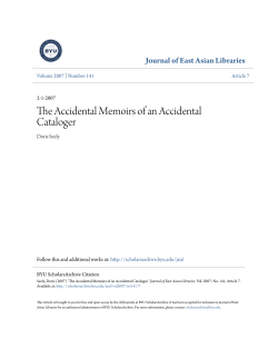 The Accidental Memoirs of an Accidental Cataloger