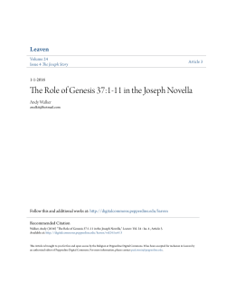 The Role of Genesis 37:1-11 in the Joseph Novella