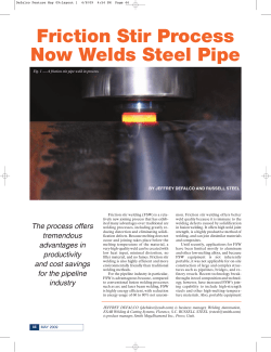 Friction Stir Process Now Welds Steel Pipe