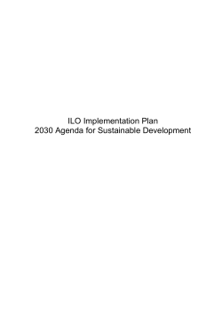ILO Implementation Plan 2030 Agenda for Sustainable Development