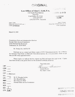 Law Offices of Alan C. Gold, PA - Florida Public Service Commission