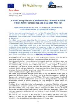 Carbon Footprint and Sustainability of Different Natural Fibres for