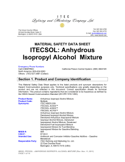 msds: itecsol&trade; - anhydrous isopropyl alcohol mixture