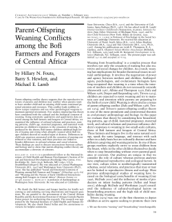 Parent-Offspring Weaning Conflicts among the