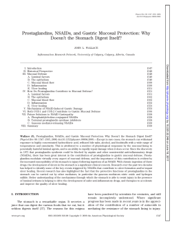 Prostaglandins, NSAIDs, and Gastric Mucosal Protection: Why