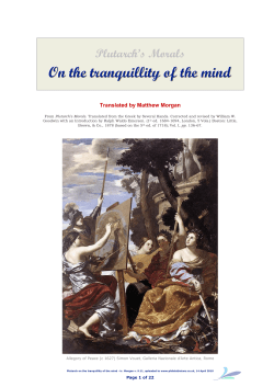 Plutarch on the tranquillity of the mind