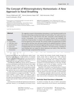 The Concept of Rhinorespiratory Homeostasis&mdash;A New Approach to