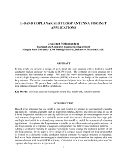 l-band coplanar slot loop antenna for inet applications