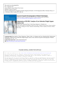 Optimization of RP-HPLC analysis of...ar weight organic acids in soil