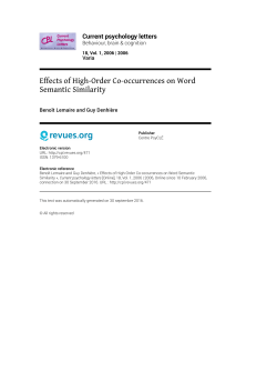 Effects of High-Order Co-occurrences on Word Semantic Similarity