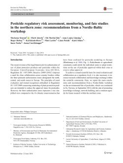 Pesticide regulatory risk assessment, monitoring, and fate