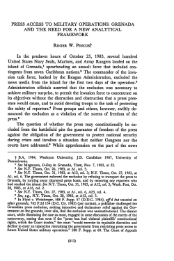 Press Access to Military Operations