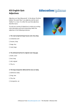 KS3 English Quiz Adjectives