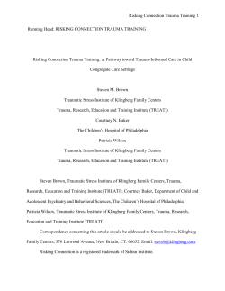 Risking Connection Trauma Training: Path to Trauma Informed Care