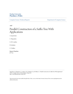 Parallel Construction of a Suffix Tree With - Purdue e-Pubs