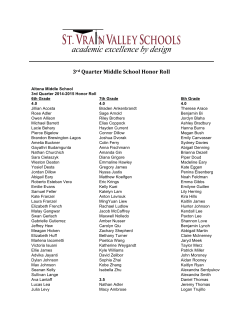 3rd Quarter Middle School Honor Roll