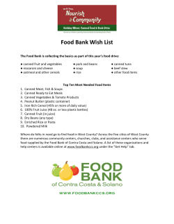 Food Bank Wish List - West Contra Costa Public Education Fund