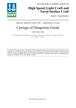 DNV HSLC rules Pt.5 Ch.8 - Carriage of