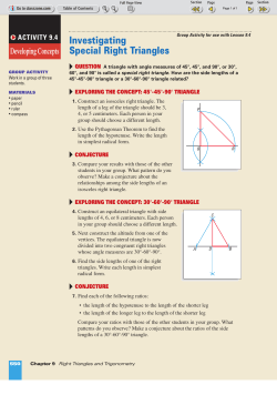Investigating Special Right Triangles