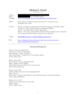 CV - Missouri State Writing Center