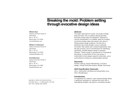 Breaking the mold: Problem setting through evocative design ideas