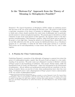 Is the &ldquo;Bottom-Up&rdquo; Approach from the Theory of Meaning to