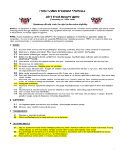 FAIRGROUNDS SPEEDWAY NASHVILLE 2016 Front Runners Rules
