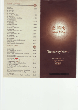 Menu - China Palace Doncaster