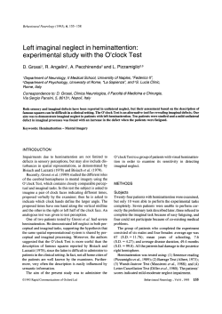 Left imaginal neglect in heminattention: experimental