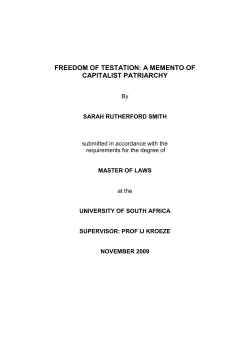 Freedom of testation - Unisa Institutional Repository