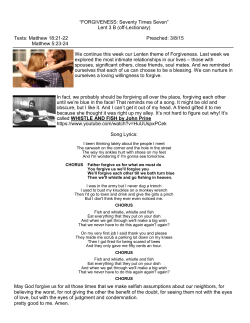 3-8-15 Seventy Times Seven - East Union Presbyterian Church