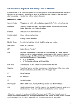 Retail Service Migration Voluntary Code of Practice 200.4KB