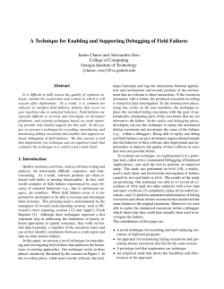 A Technique for Enabling and Supporting Debugging of Field Failures