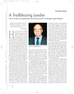 A Trailblazing Leader: Otis M. Smith`s accomplishments are the