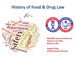 History of Food and Drug Law