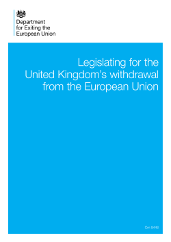 Legislating for the United Kingdom`s withdrawal from