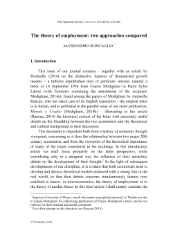 The theory of employment: two approaches compared