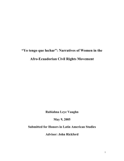 “Yo tengo que luchar”: Narratives of Women in the Afro