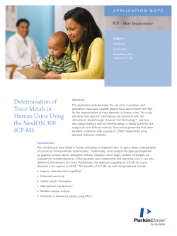 Determination of Trace Metals in Human Urine Using
