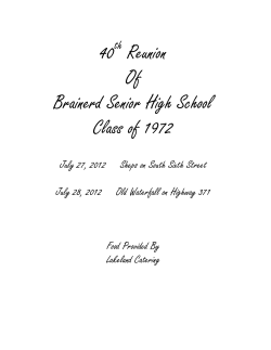 For a PDF Version of the bios from the 40th reunion