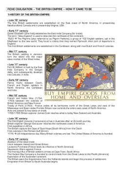 FICHE CIVILISATION &ndash; THE BRITISH EMPIRE &ndash; HOW IT CAME TO BE