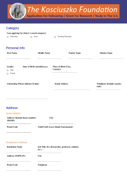I am applying for (Select 1 award category): First Name Middle