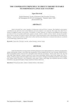 is grice`s theory suitable to indonesian language