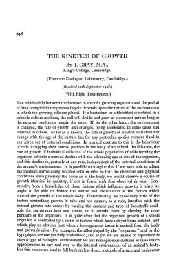 the kinetics of growth - Journal of Experimental Biology