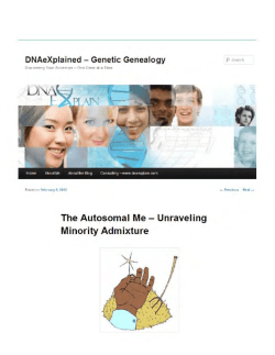 The Autosomal Me - Unraveling Minority Admixture