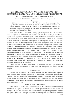 an investigation of the method of fluorine removal by tricalcium