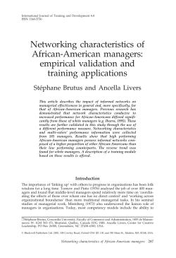 Networking characteristics of African