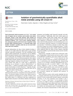 Isolation of gravimetrically quantifiable alkali metal arenides using