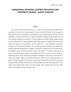 managerial decisions, control influences and corporate finance