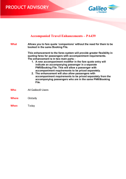 Accompanied Travel Enhancements &ndash; PA439